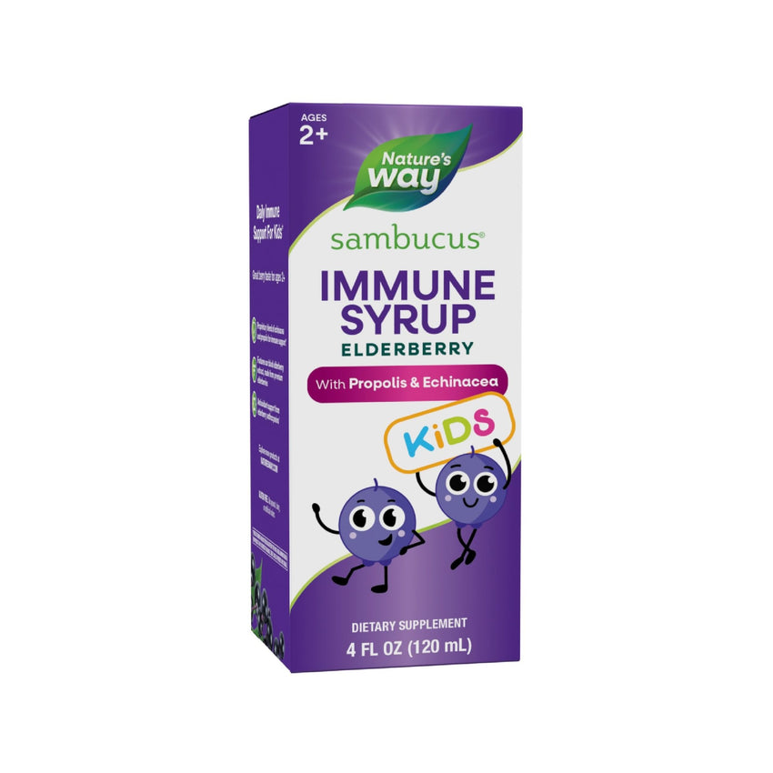 Nature's Way Sambucus Elderberry Immune Syrup for Kids Ages 2+, with Echinacea & Propolis, Immune Support Syrup*, Vegetarian, Berry Flavored, 8 Fl Oz - 7DAY'S