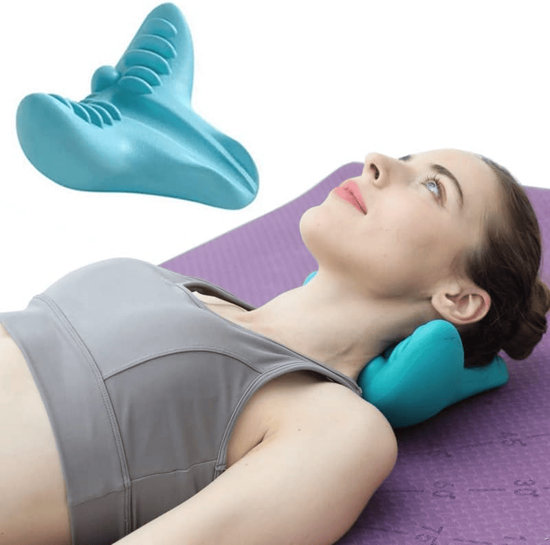 Neck and Shoulder Relaxer, Cervical Traction Device Acupressure Neck Shoulder Back Support Massage Pillow, Neck Stretcher Massager, Posture Corrector for Pain Relief, Cervical Spine Alignment - 7DAY'S