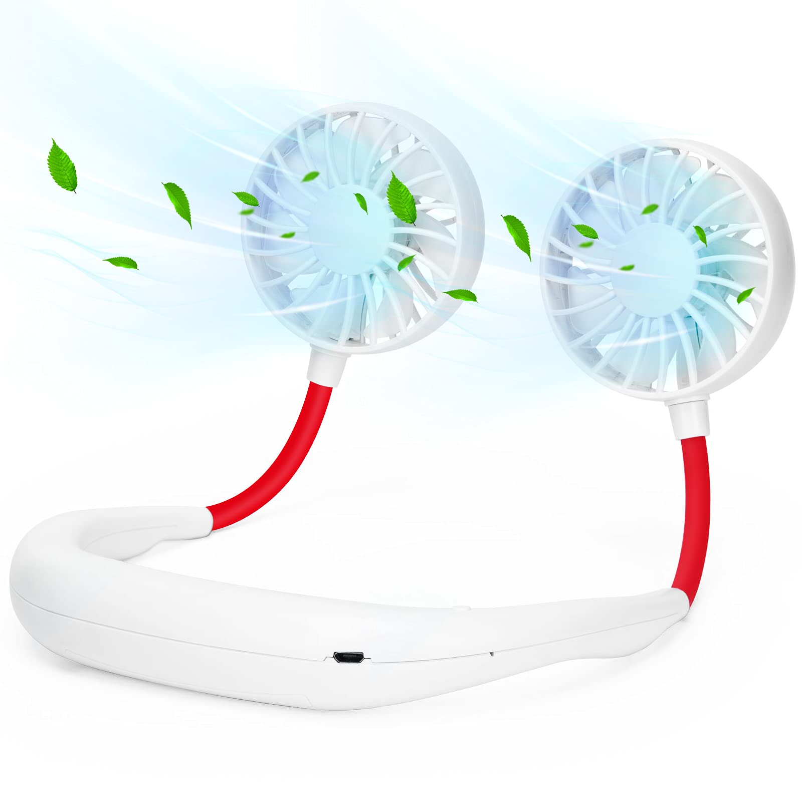 Neck Fan Portable Rechargeable: Personal Cooling Wearable Fan Around your Neck that Blow Cold Air for Men Women - Usb Should Fan Battery Operated for Travel and Outdoor Sports - 7DAY'S