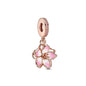 New 2023 Fashion Pink Pansy Flower Pendant Bead 925 Sterling Silver Plated Fit Necklace Keychain Charm DIY Jewelry Bracelet - 7DAY'S