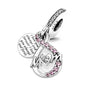 New 2023 Fashion Pink Pansy Flower Pendant Bead 925 Sterling Silver Plated Fit Necklace Keychain Charm DIY Jewelry Bracelet - 7DAY'S