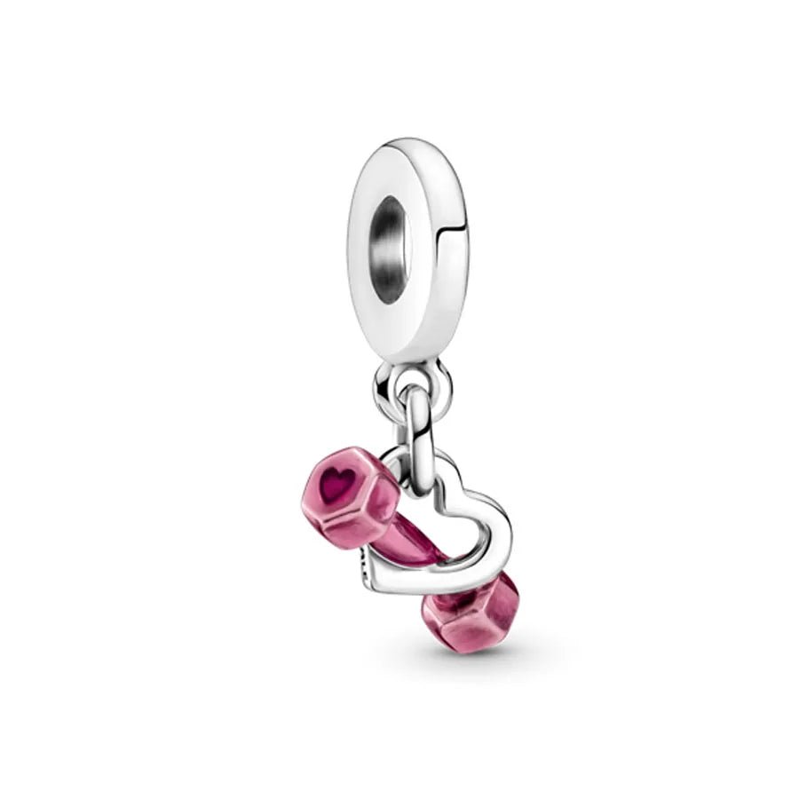 New 2023 Fashion Pink Pansy Flower Pendant Bead 925 Sterling Silver Plated Fit Necklace Keychain Charm DIY Jewelry Bracelet - 7DAY'S