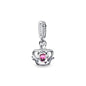 New 2023 Fashion Pink Pansy Flower Pendant Bead 925 Sterling Silver Plated Fit Necklace Keychain Charm DIY Jewelry Bracelet - 7DAY'S