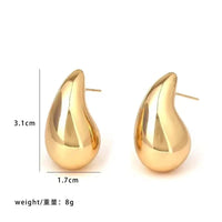 New 2PC/set Gradient Waterdrop Hoop Earrings Dupes for Women Thick Metallic Colorful Tear Drop Earring Lightweight Jewelry Gifts - 7DAY'S