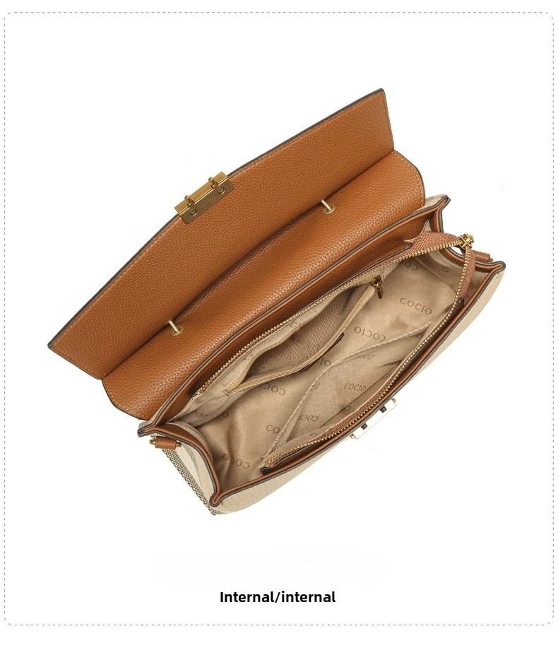 New advanced texture plaid handbag live hot models of fashion women's bags simple versatile new tide - 7DAY'S