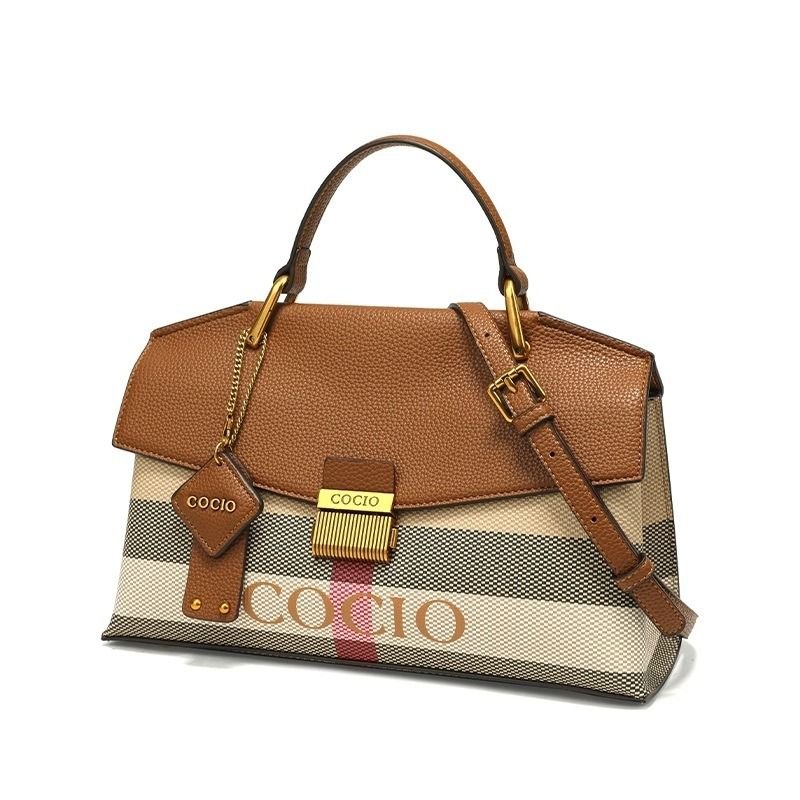 New advanced texture plaid handbag live hot models of fashion women's bags simple versatile new tide - 7DAY'S