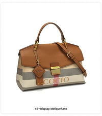 New advanced texture plaid handbag live hot models of fashion women's bags simple versatile new tide - 7DAY'S