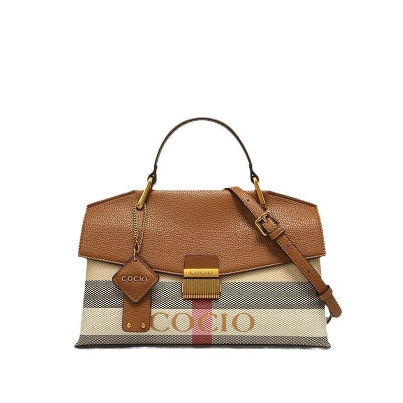 New advanced texture plaid handbag live hot models of fashion women's bags simple versatile new tide - 7DAY'S