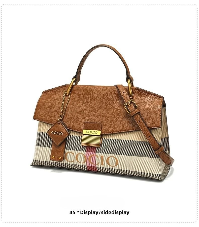 New advanced texture plaid handbag live hot models of fashion women's bags simple versatile new tide - 7DAY'S
