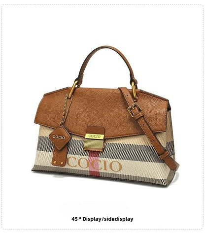 New advanced texture plaid handbag live hot models of fashion women's bags simple versatile new tide - 7DAY'S