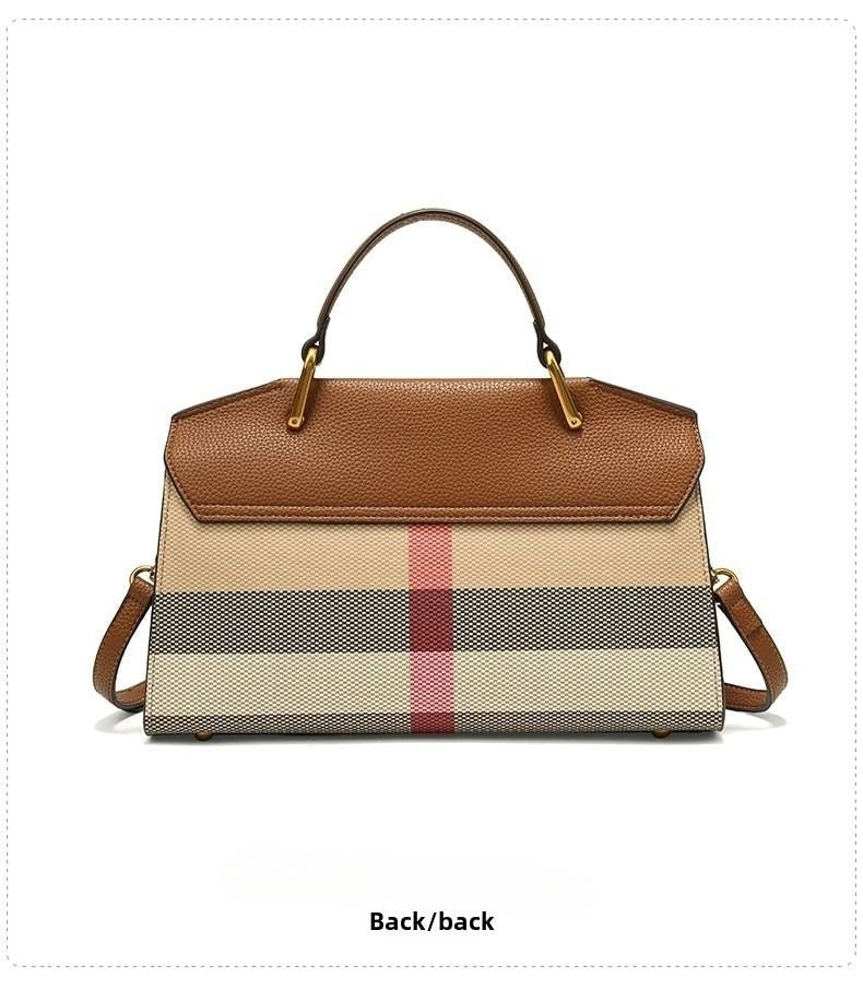 New advanced texture plaid handbag live hot models of fashion women's bags simple versatile new tide - 7DAY'S