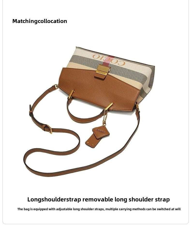 New advanced texture plaid handbag live hot models of fashion women's bags simple versatile new tide - 7DAY'S