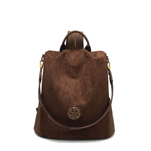 New brown shoulder bag simple hundred models women's travel backpack cross-border hot models women's bags
