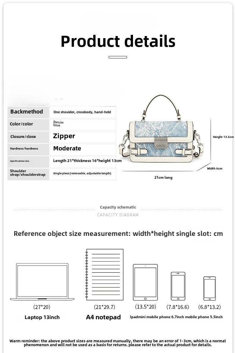 New glacier blue pillow bag this year's popular models of large - capacity fashion leisure women's bags - 7DAY'S