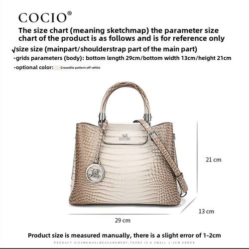 New Himalayan White Handbag Premium Texture Crocodile Cross Border Women's Bag Multi Compartment Women's Bag - 7DAY'S
