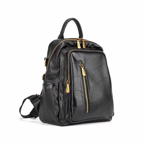 New lychee pattern splicing shoulder bag fashion simple versatile backpack multifunctional travel bag cross - border models - 7DAY'S