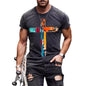 New Men's Casual Cross Faith Printed T-Shirt Street Hipster Fashion 3D Printed Short Sleeve T-Shirt - 7DAY'S