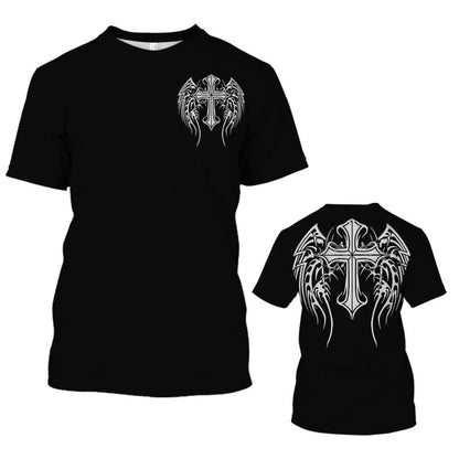 New Men's T-Shirts Interesting Angel Wings 3D Printed Casual Short - Sleeved T-Shirts - 7DAY'S