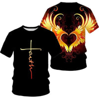 New Men's T-Shirts Interesting Angel Wings 3D Printed Casual Short - Sleeved T-Shirts - 7DAY'S