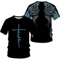 New Men's T-Shirts Interesting Angel Wings 3D Printed Casual Short - Sleeved T-Shirts - 7DAY'S
