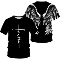 New Men's T-Shirts Interesting Angel Wings 3D Printed Casual Short - Sleeved T-Shirts - 7DAY'S