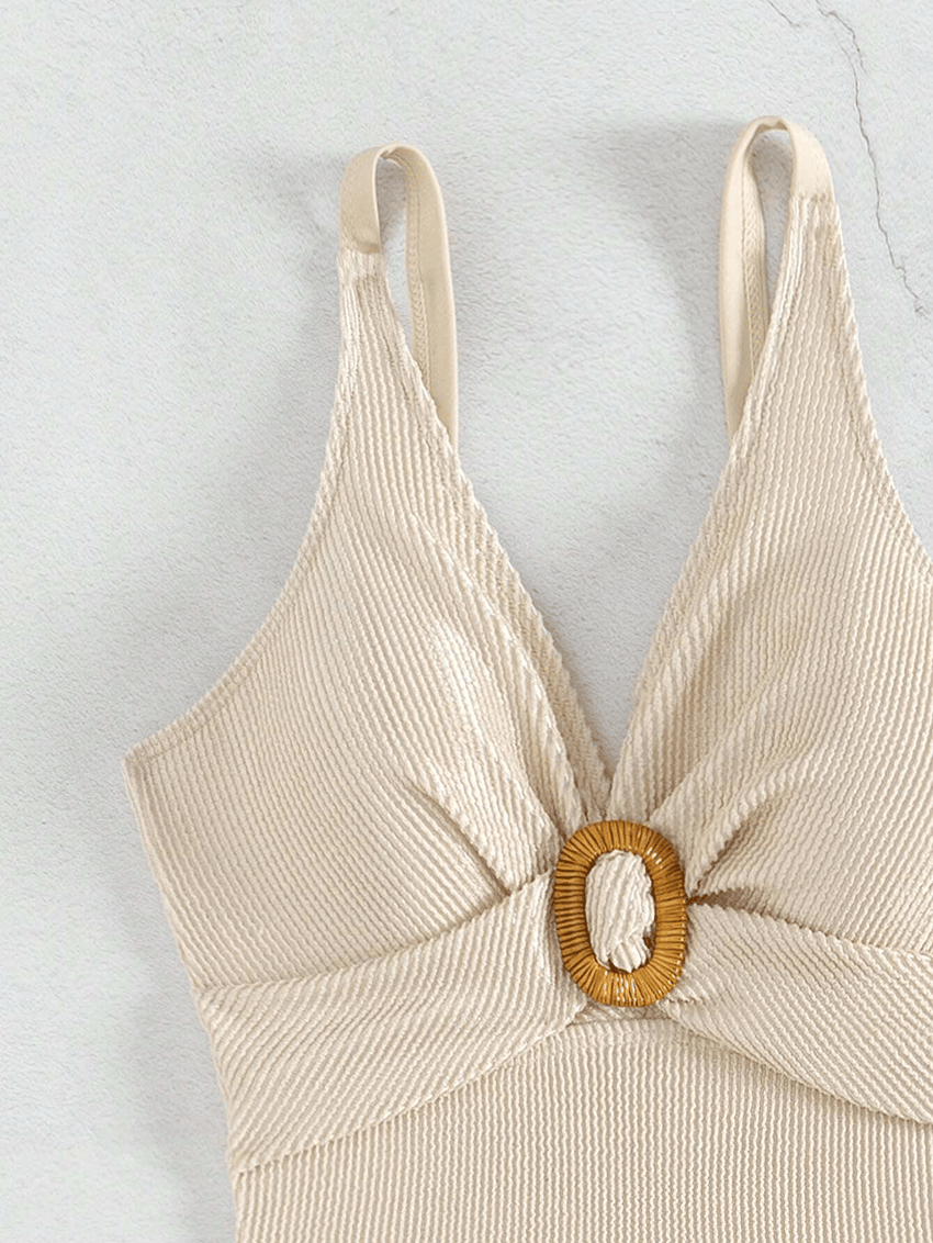New sexy one - piece women's swimsuit covers the belly and makes you look slimmer, with a V - neck that exudes a sense of luxury - 7DAY'S