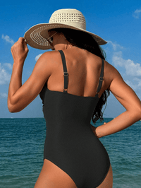 New sexy one - piece women's swimsuit covers the belly and makes you look slimmer, with a V - neck that exudes a sense of luxury - 7DAY'S