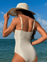 New sexy one - piece women's swimsuit covers the belly and makes you look slimmer, with a V - neck that exudes a sense of luxury - 7DAY'S