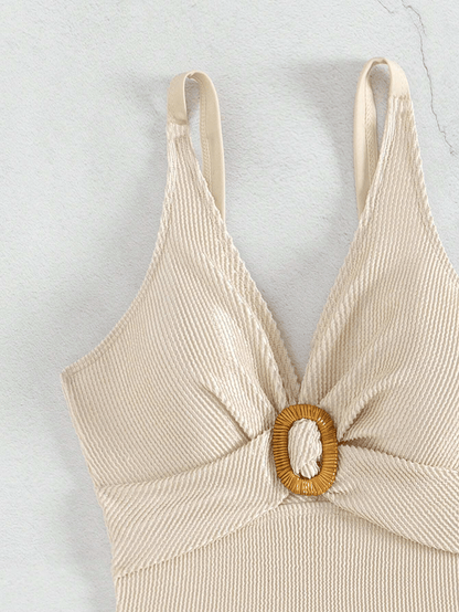 New sexy one - piece women's swimsuit covers the belly and makes you look slimmer, with a V - neck that exudes a sense of luxury - 7DAY'S