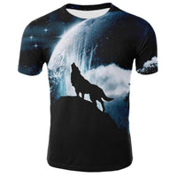 New T-Shirt with Short Sleeves for Men and Women in Summer with 3D Printed Wolf Pattern for Men. - 7DAY'S