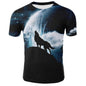 New T-Shirt with Short Sleeves for Men and Women in Summer with 3D Printed Wolf Pattern for Men. - 7DAY'S