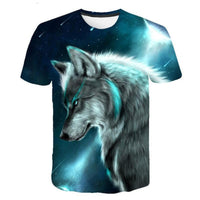 New T-Shirt with Short Sleeves for Men and Women in Summer with 3D Printed Wolf Pattern for Men. - 7DAY'S