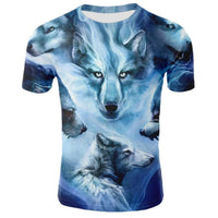 New T-Shirt with Short Sleeves for Men and Women in Summer with 3D Printed Wolf Pattern for Men. - 7DAY'S
