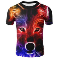 New T-Shirt with Short Sleeves for Men and Women in Summer with 3D Printed Wolf Pattern for Men. - 7DAY'S