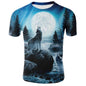 New T-Shirt with Short Sleeves for Men and Women in Summer with 3D Printed Wolf Pattern for Men. - 7DAY'S