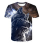 New T-Shirt with Short Sleeves for Men and Women in Summer with 3D Printed Wolf Pattern for Men. - 7DAY'S