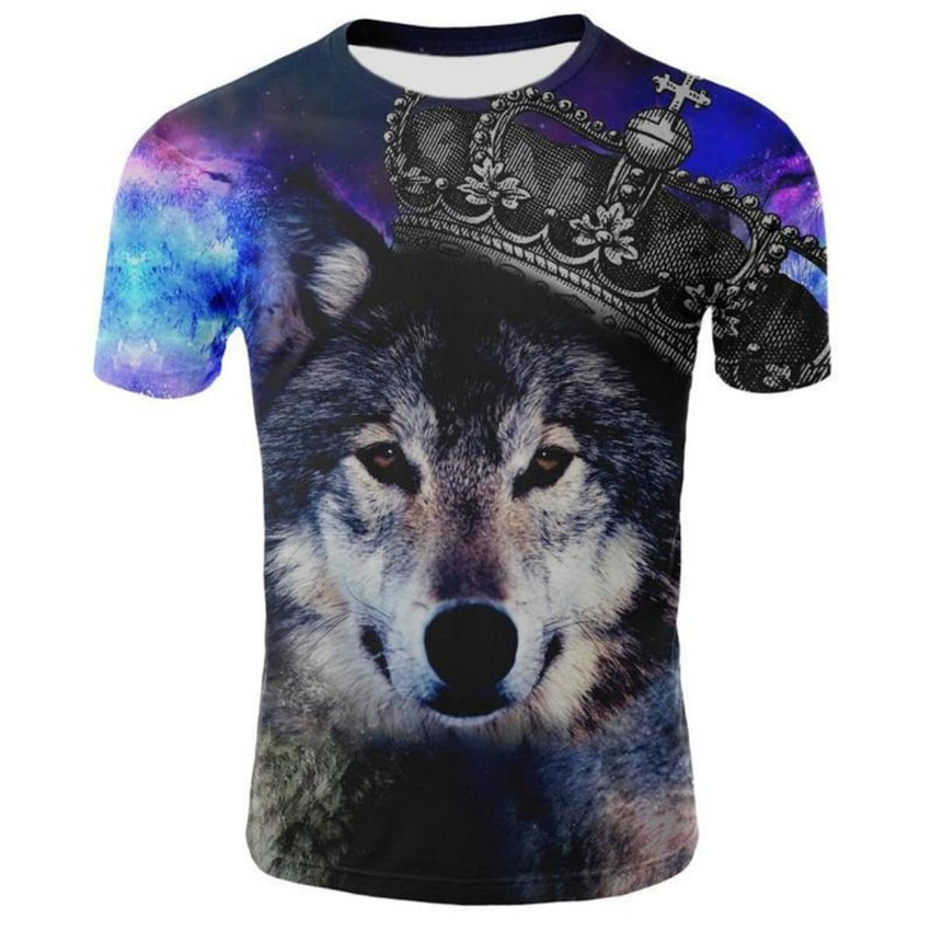 New T-Shirt with Short Sleeves for Men and Women in Summer with 3D Printed Wolf Pattern for Men. - 7DAY'S