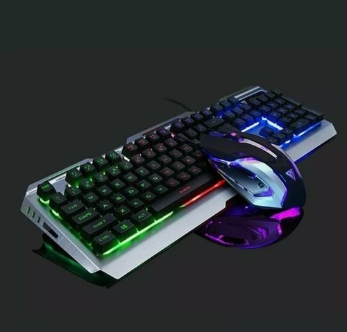 Ninja Dragon Metallic Silver Mechanical Gaming Keyboard and Mouse Set - 7DAY'S