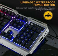 Ninja Dragon Metallic Silver Mechanical Gaming Keyboard and Mouse Set - 7DAY'S