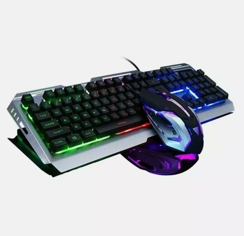 Ninja Dragon Metallic Silver Mechanical Gaming Keyboard and Mouse Set - 7DAY'S