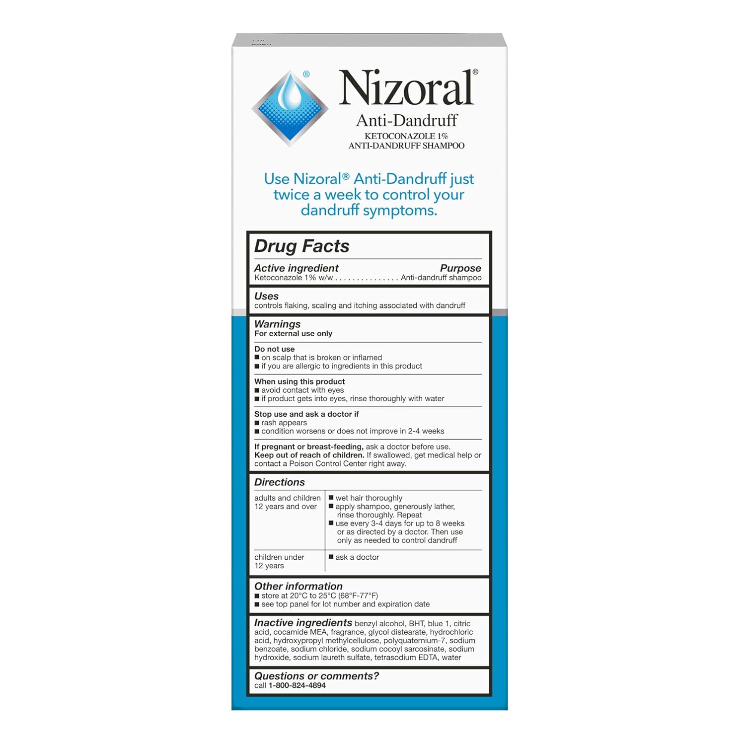 Nizoral Anti - Dandruff Shampoo with 1% Ketoconazole, Fresh Scent, 7 Fl Oz - 7DAY'S