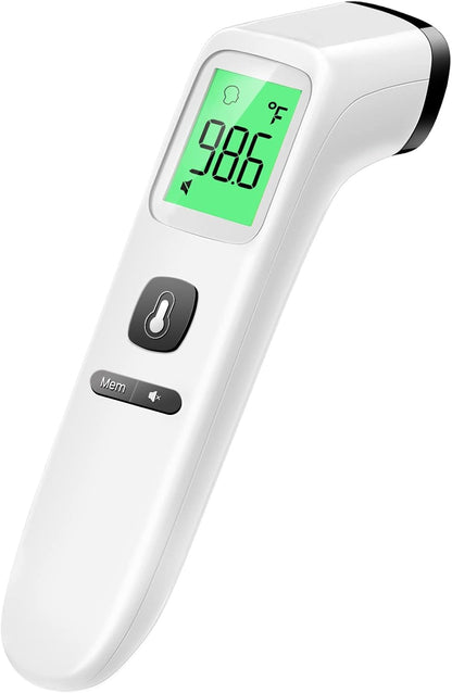 No - Touch Thermometer for Adults and Kids, Accurate Digital Baby Thermometer, Fever Alarm & Silent Mode, 2 in 1 Forehead & Object Mode - 7DAY'S