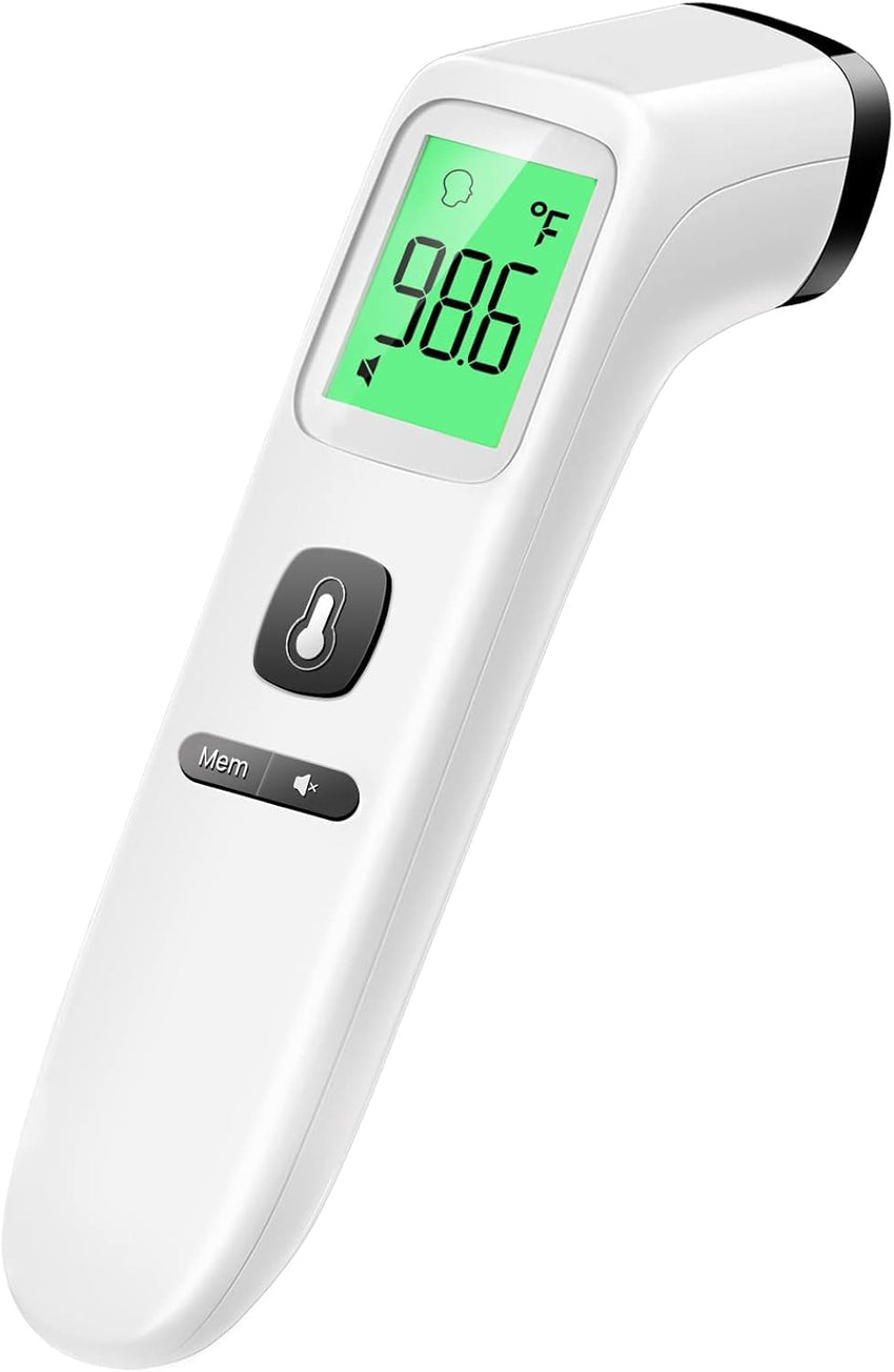 No - Touch Thermometer for Adults and Kids, Accurate Digital Baby Thermometer, Fever Alarm & Silent Mode, 2 in 1 Forehead & Object Mode - 7DAY'S