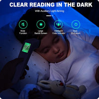 No - Touch Thermometer for Adults and Kids, Accurate Digital Baby Thermometer, Fever Alarm & Silent Mode, 2 in 1 Forehead & Object Mode - 7DAY'S