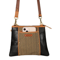 Noa Angled Crossbody Bag - Herringbone - 7DAY'S
