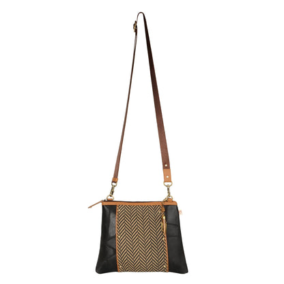 Noa Angled Crossbody Bag - Herringbone - 7DAY'S
