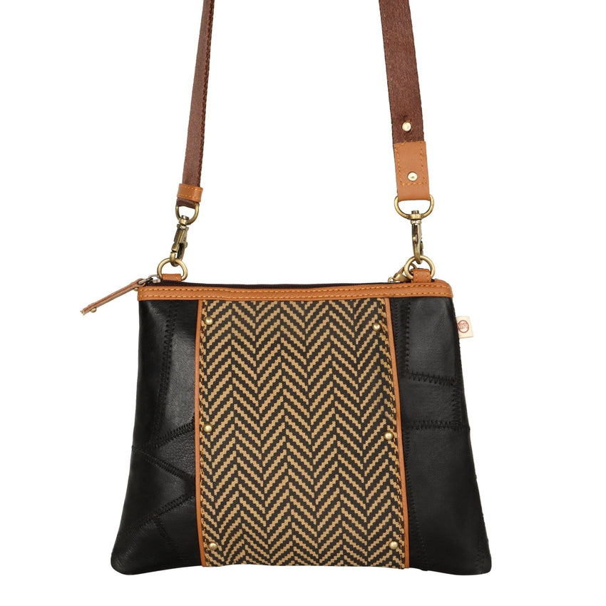 Noa Angled Crossbody Bag - Herringbone - 7DAY'S