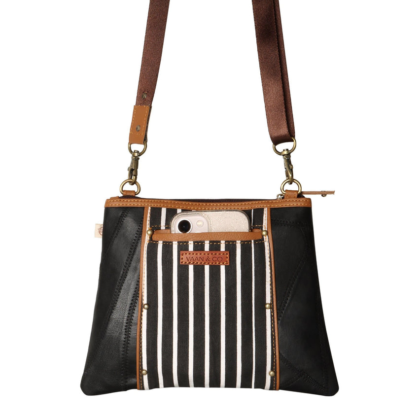 Noa Angled Crossbody Bag - Striped - 7DAY'S