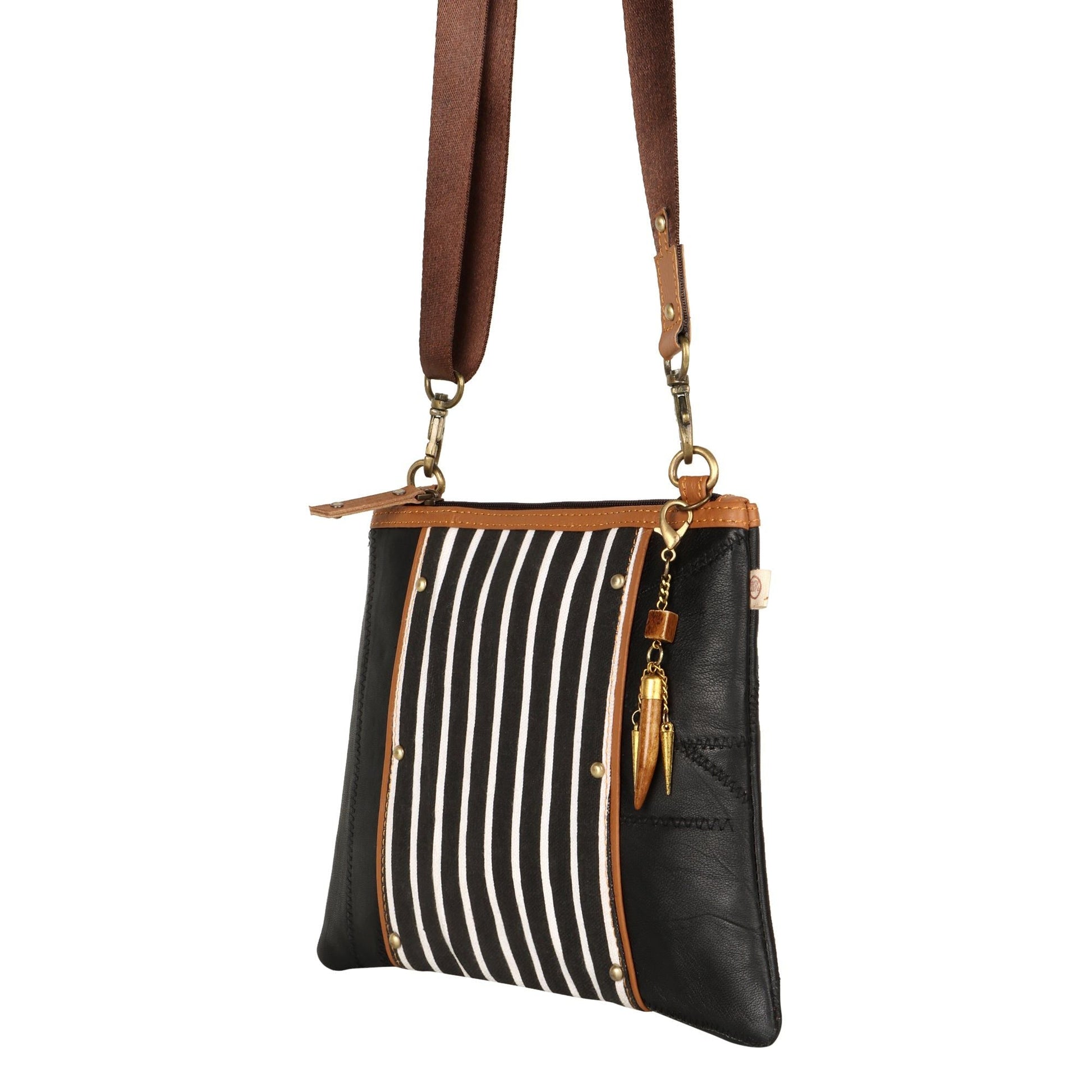 Noa Angled Crossbody Bag - Striped - 7DAY'S