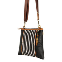 Noa Angled Crossbody Bag - Striped - 7DAY'S